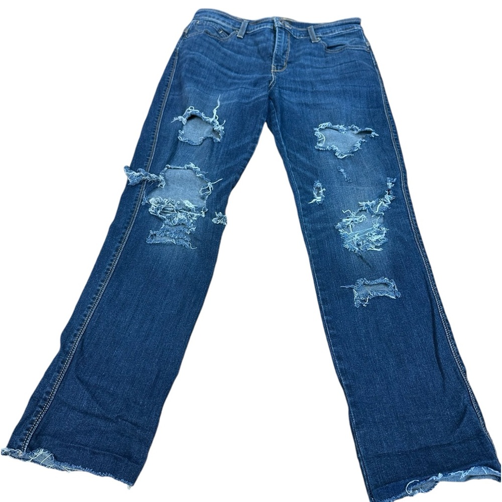 Levi’s Flatters & Flaunts Distressed Skinny Leg Cropped Jeans Size 12M 31 x 32